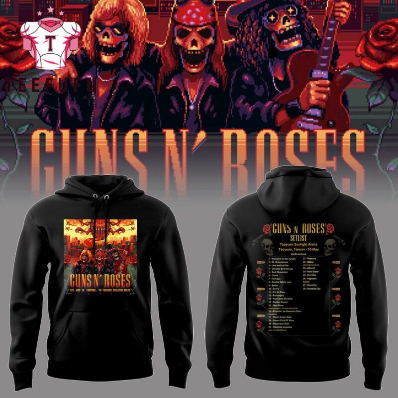 Guns N' Roses Taoyuan Sunlight Music Concert 2025 Setlist Black 3D Printed Hoodie
