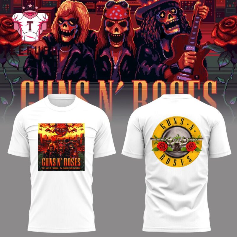 Guns N' Roses Taoyuan Sunlight Music Concert 2025 White T Shirt