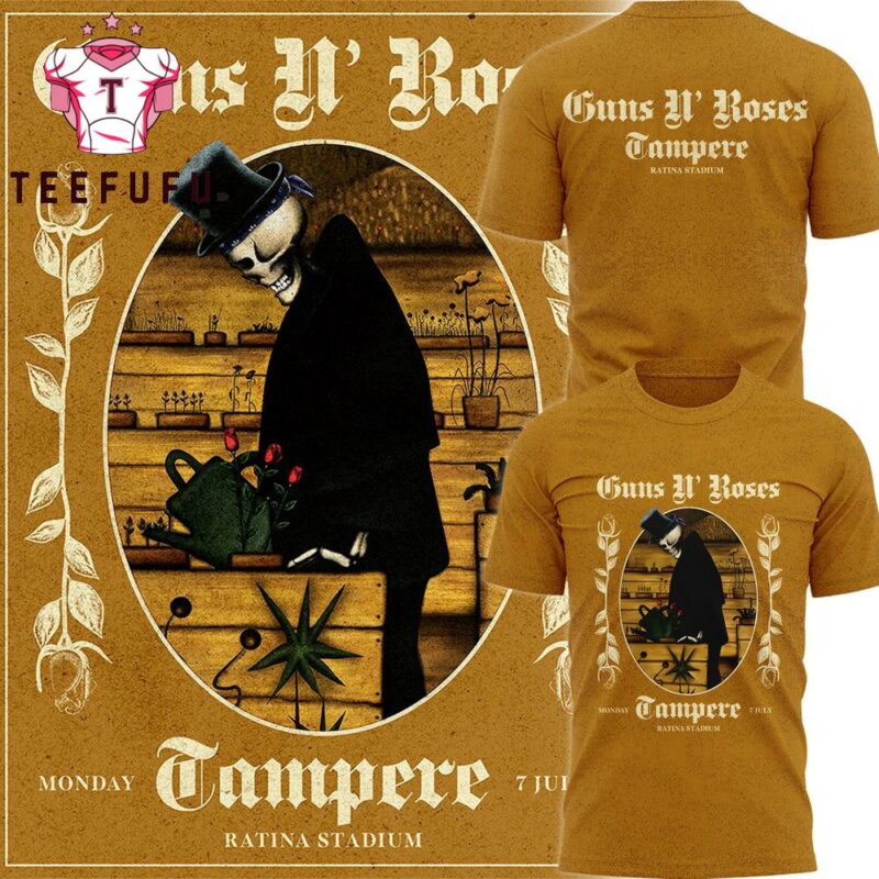 Guns N' Roses Tonight We Play Tampere For The Very First Time See You There T Shirt 2025