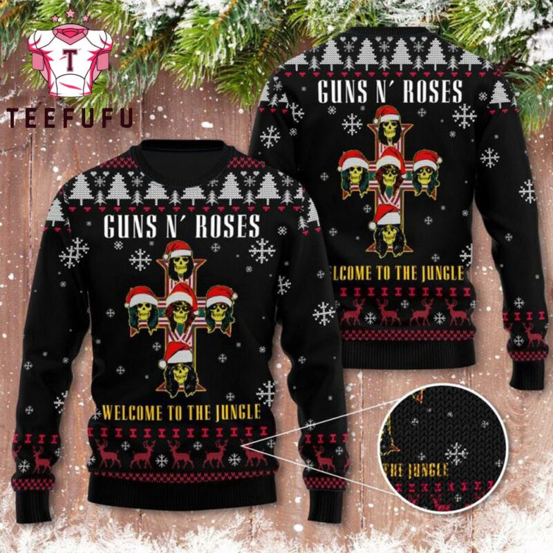 Guns N’ Roses Welcome To The Jungle 2025 Ugly Christmas Sweater
