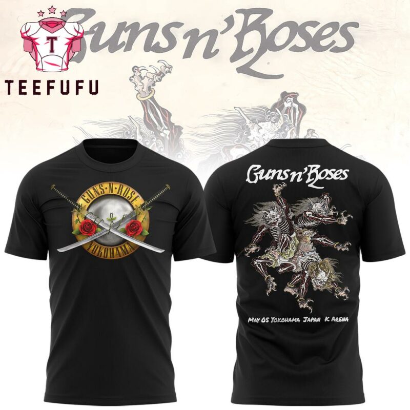 Guns N' Roses Yokohama Music Concert 2025 Black T Shirt