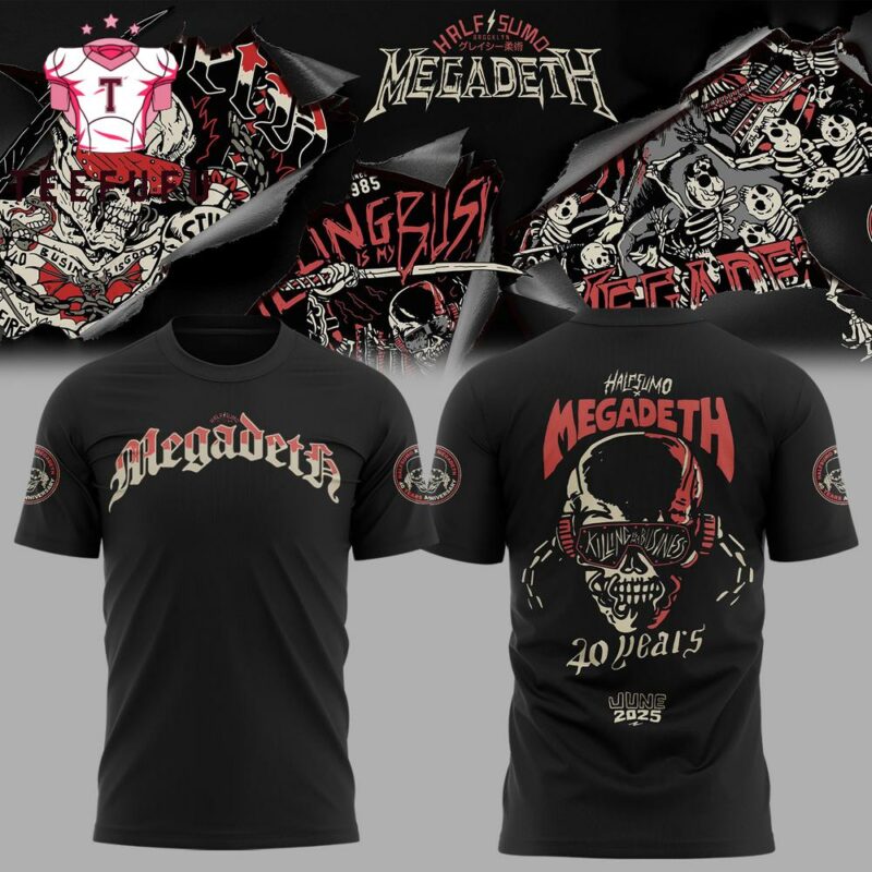 Half Sumo x Megadeth 40 Year June 2025 3D Printed Shirt
