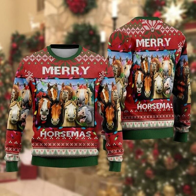 Horse Ugly Christmas Sweater For Men And Women Farm Ugly Sweater Christmas Fashion Winter 9068