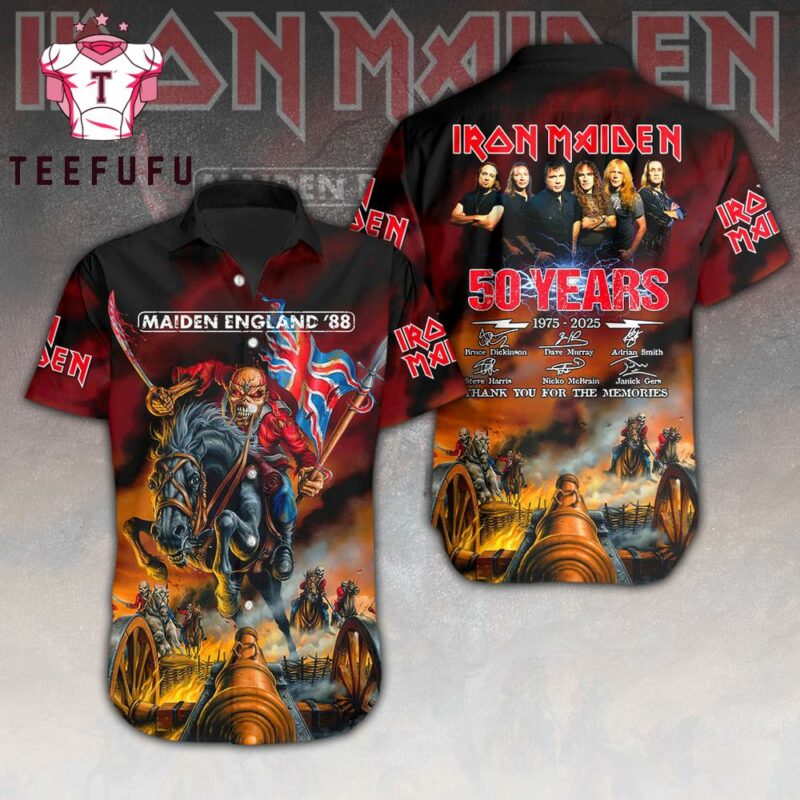 Iron Maiden 1975-2025 50 Years Hawaiian Shirt
