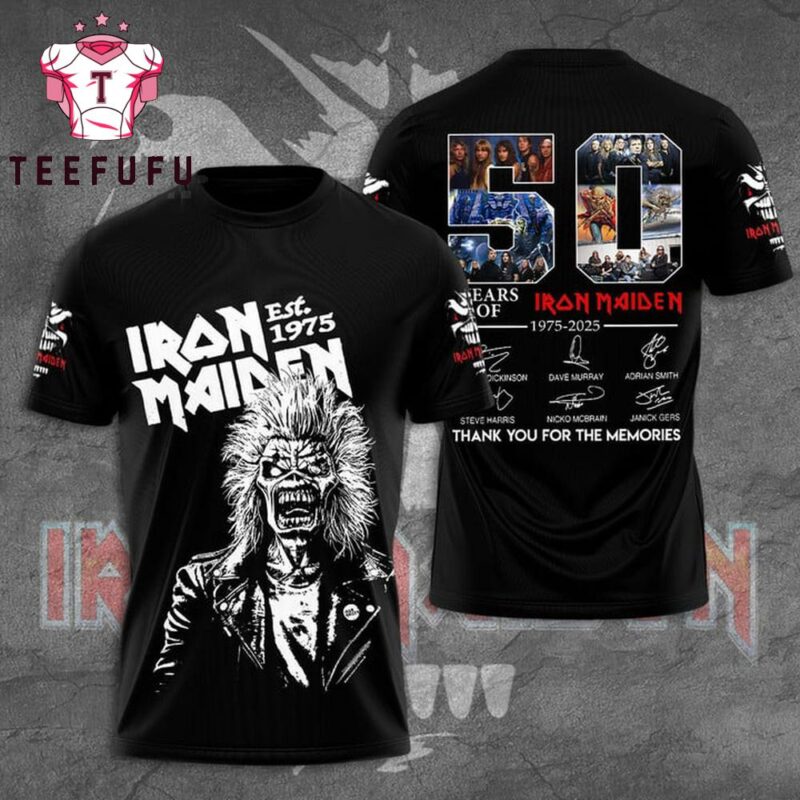 Iron Maiden 1975-2025 Thank You For The Memories 3D Shirt