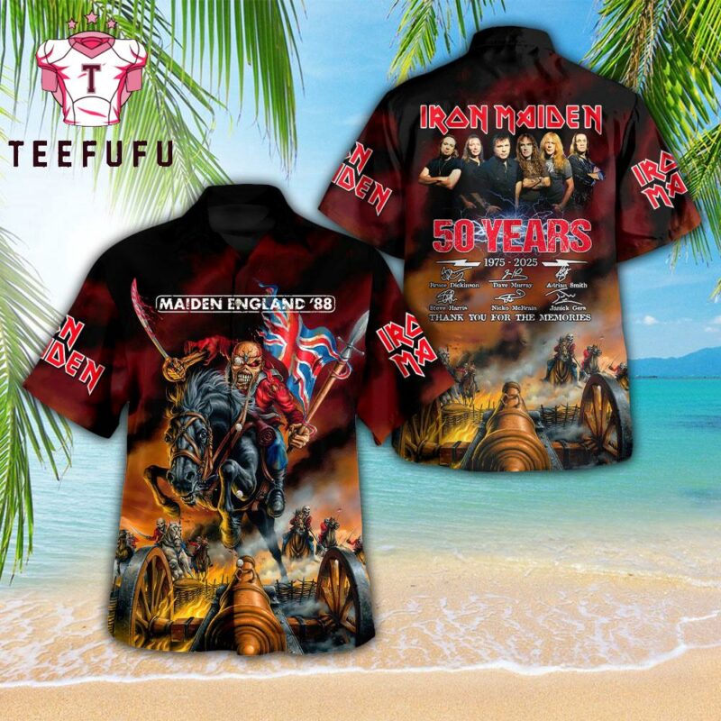 Iron Maiden 1975-2025 Thank You For The Memories Hawaiian Shirt
