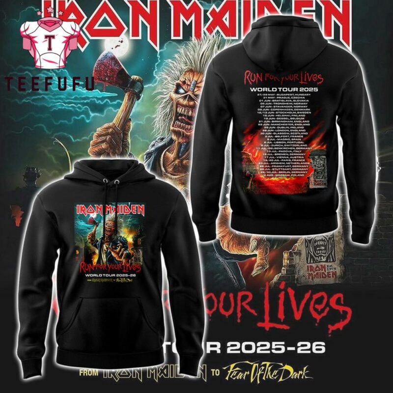 Iron Maiden Run For Your Lives World Tour 2025 3D Hoodie