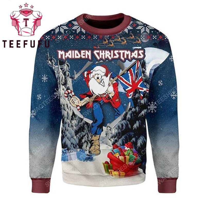 Iron Maiden Santa Meme 2025 Ugly Christmas Sweater