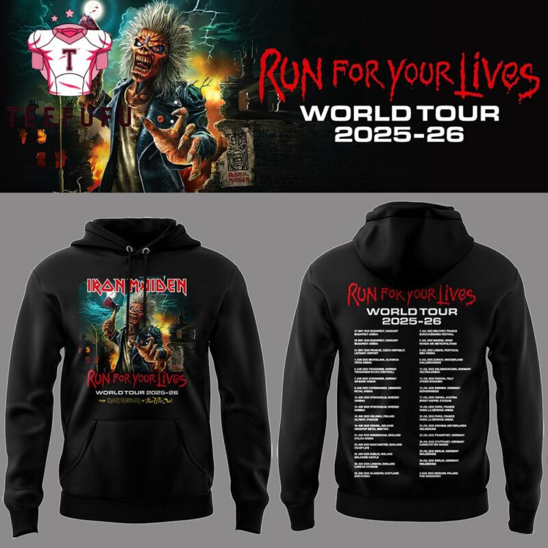 Iron Maiden World Tour 25-26 Limited Run For Your Life Black Hoodie