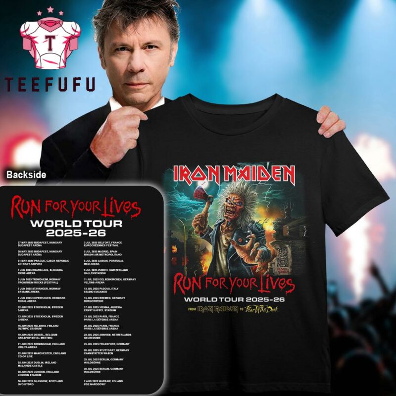 Iron Maiden World Tour 25-26 Limited Run For Your Life Scheduler T-Shirt1