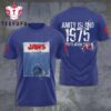 Jaws Movie Poster Tee Scary Shark Scene from 1975