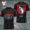Jaws Shark Face 3D T-Shirt Classic Ocean Terror Tee