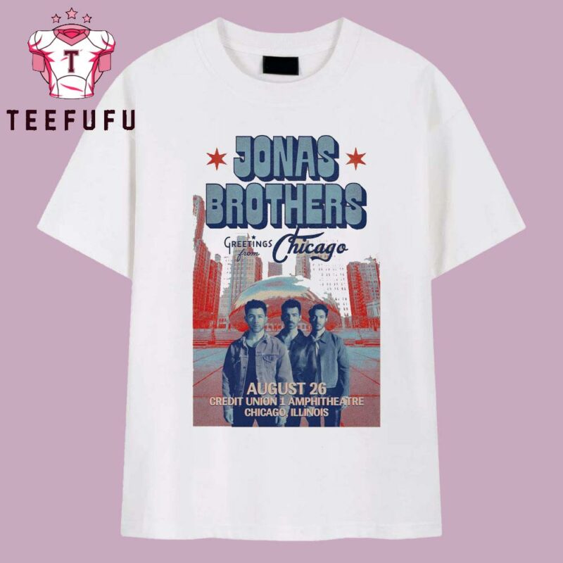 Jonas Brothers At Credit Union 1 Amphitheatre On Aug 26 2025 T Shirt
