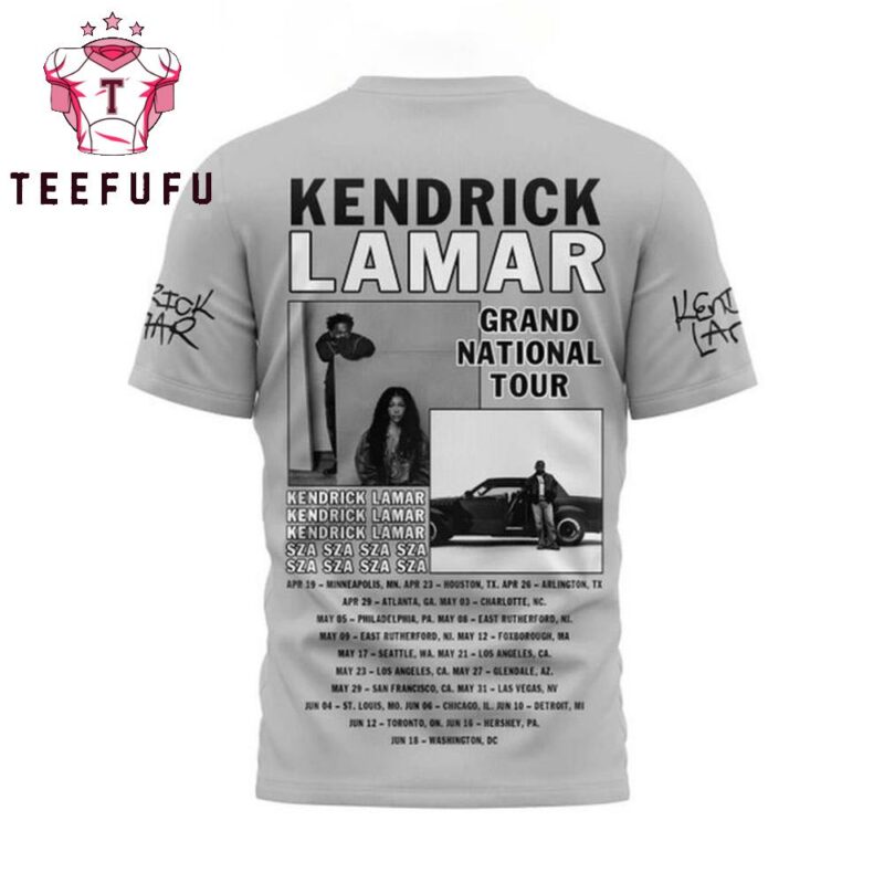 Kendrick Lamar 2025 Ready For Grand National Tour 3D Shirt