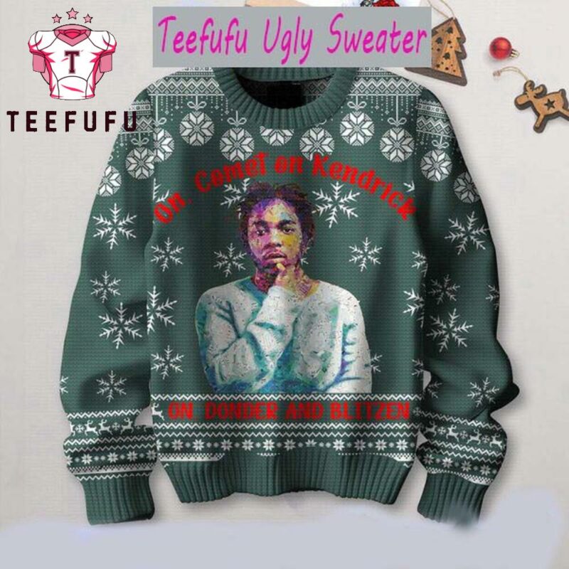 Kendrick Lamar On Donder And Blitzen Christmas Ugly Sweater