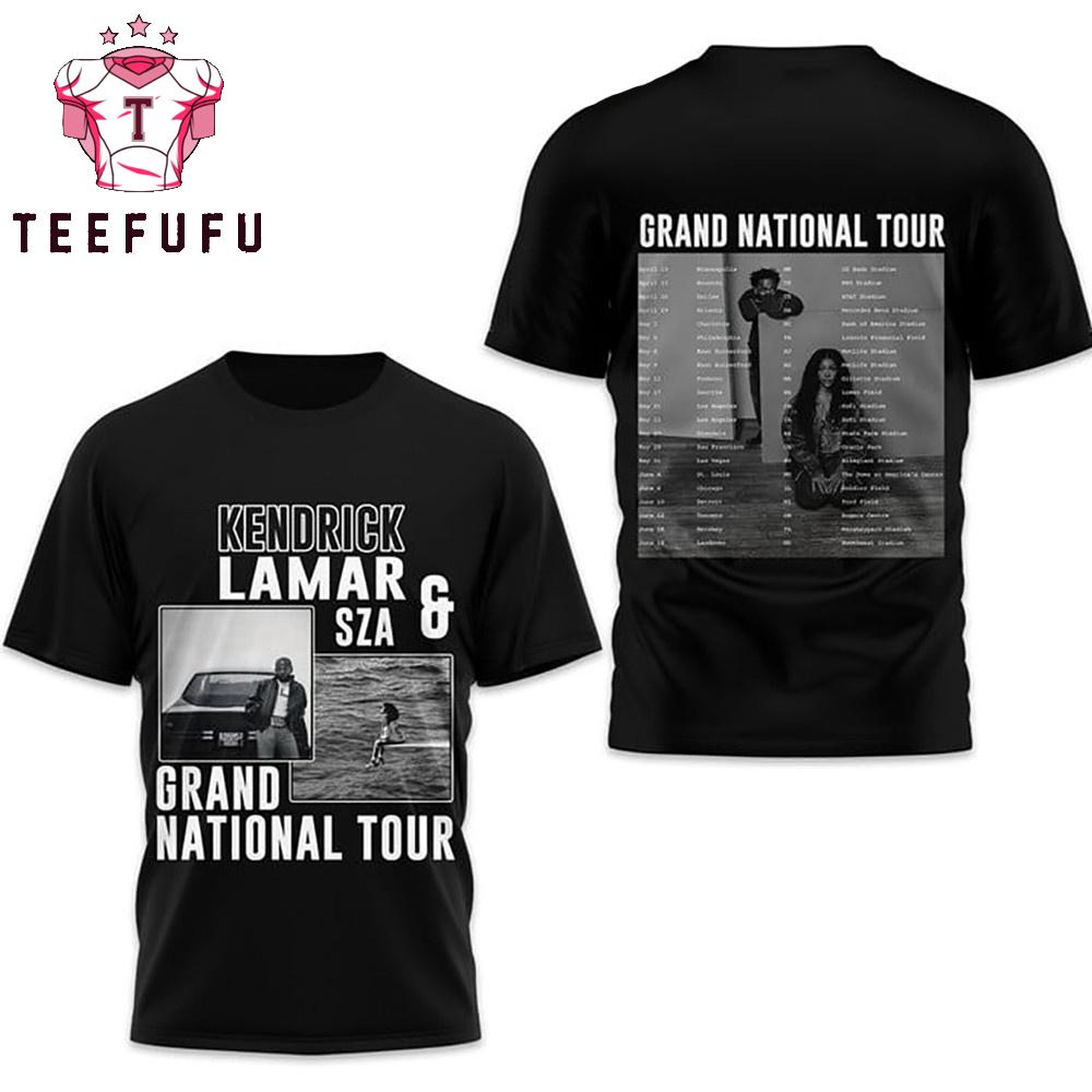 Kendrick Lamar SZA Grand National Tour 2025 Shirt, Kendrick Lamar Tour 2 Slide Tee