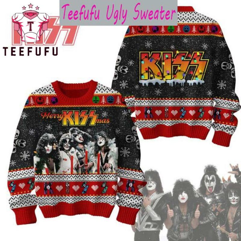 Kiss Rock On Merry Kissmas Christmas Ugly Sweater