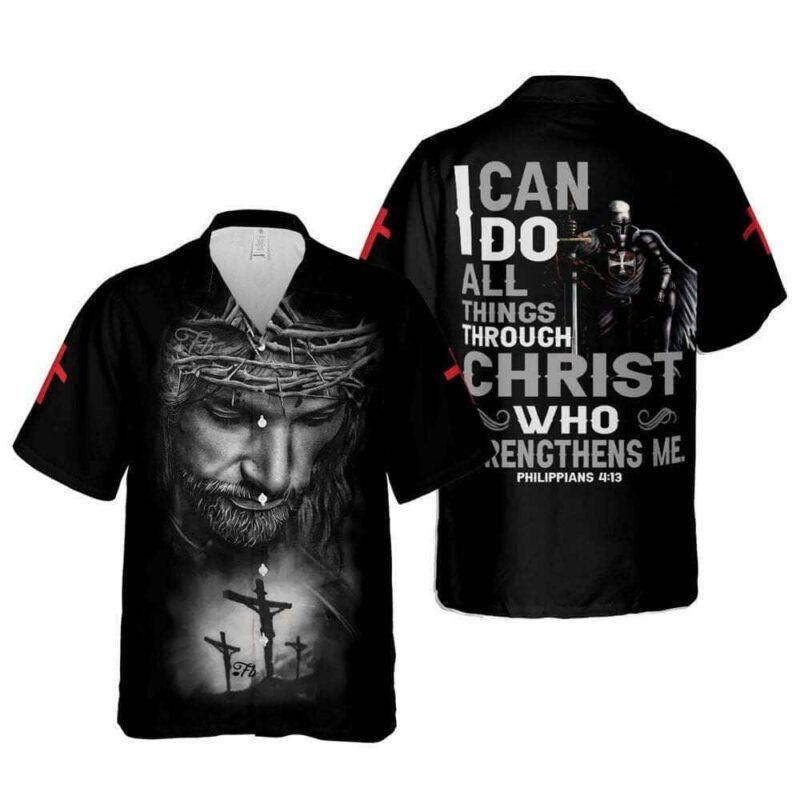 Knight Bible Verse Jesus I Can Do All Things Through Christ Religious Hawaiian Shirt Religious Hawaiian Shirt Christian Aloha Shirt Christian Gift 9873