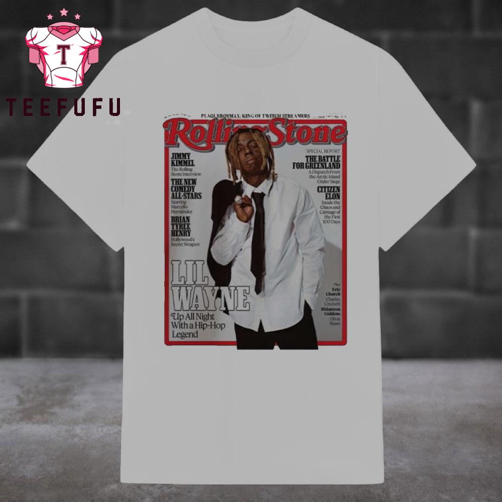 Lil Wayne On The Cover Of Rolling Stone Issue 1399 May 2025 Up All Night With A Hip-Hop Legend T Shirt