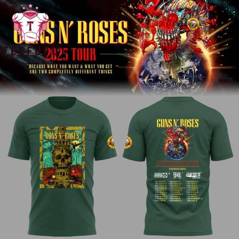 Limited Edition Guns N’ Roses Tour 2025 T Shirt