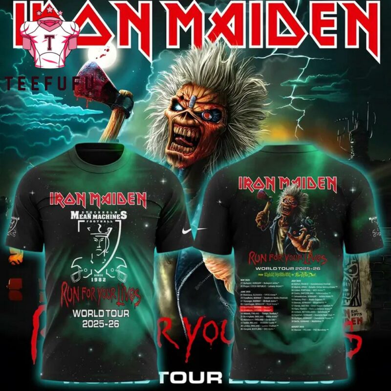 Limited edition Iron Maiden Run For Your Lives World Tour 2025-26 T Shirt