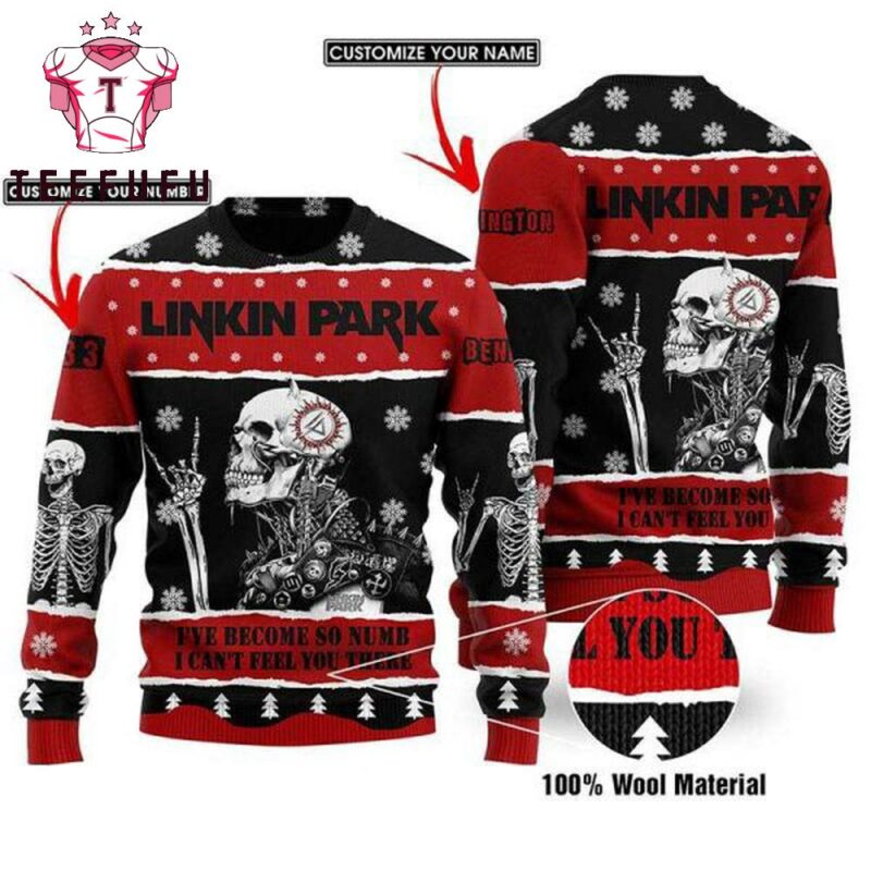 Linkin Park I’ve Become So Numb I Can’t Feel You There Customize 2025 Ugly Christmas Sweater