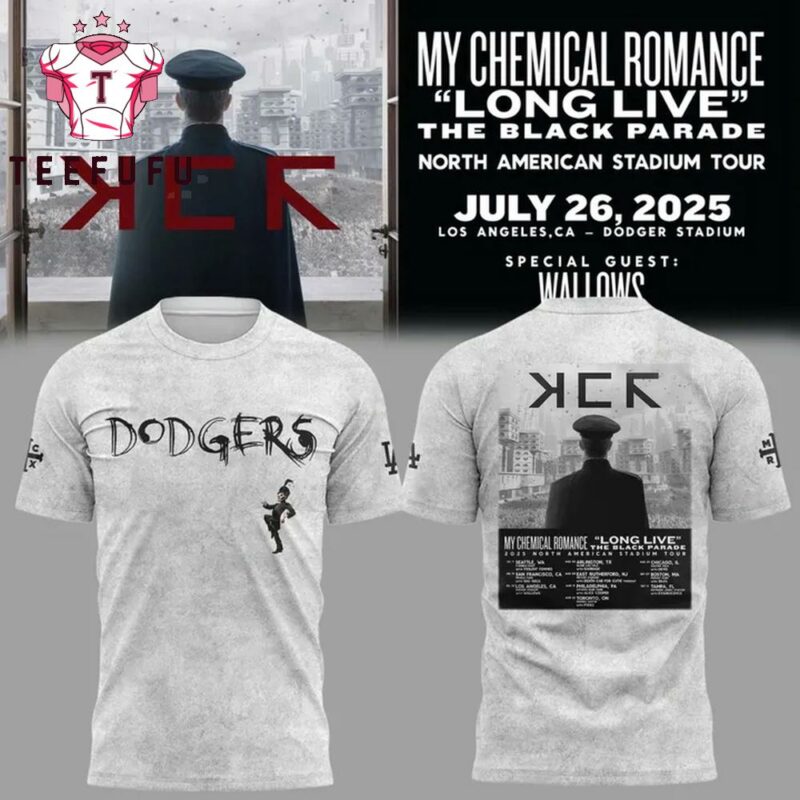 Los Angeles Dodgers x My Chemical Romance Long Live The Black Parade 2025 Schedule Shirt