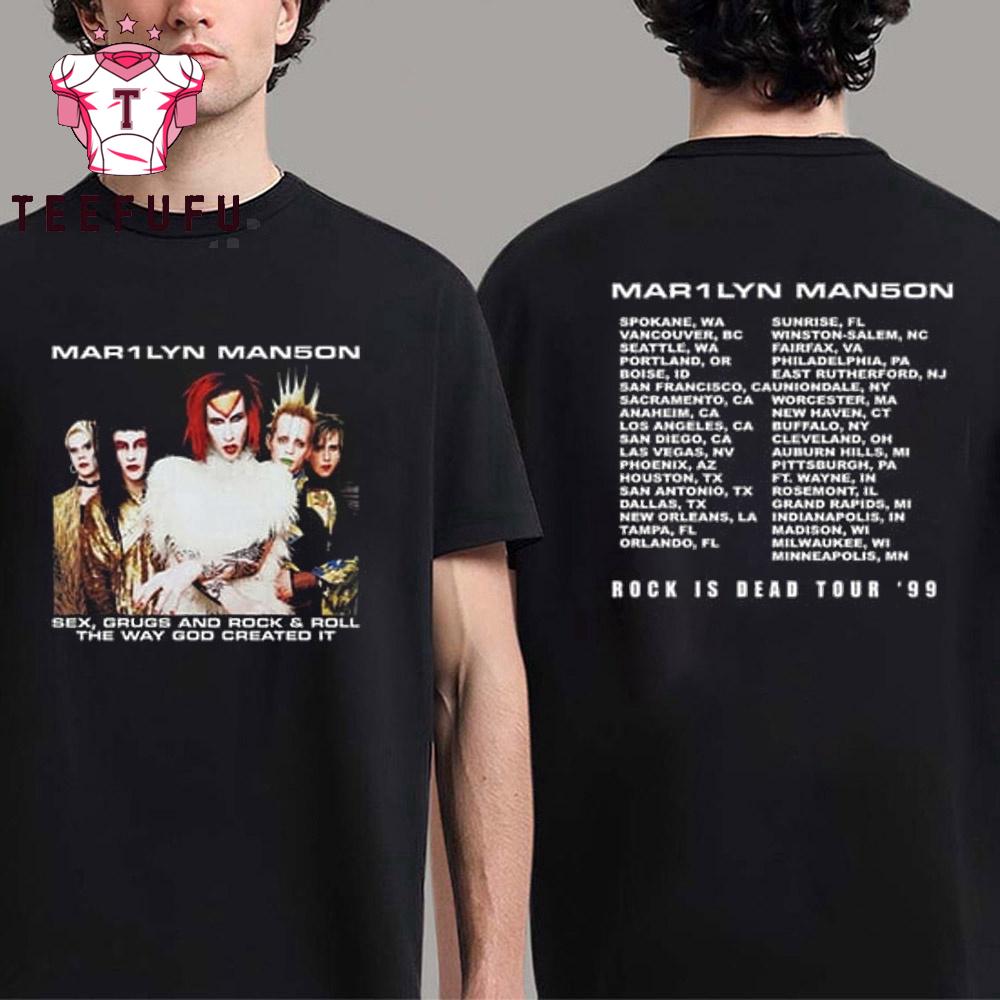 Marilyn Manson Rock Is Dead 1999 Tour T Shirt