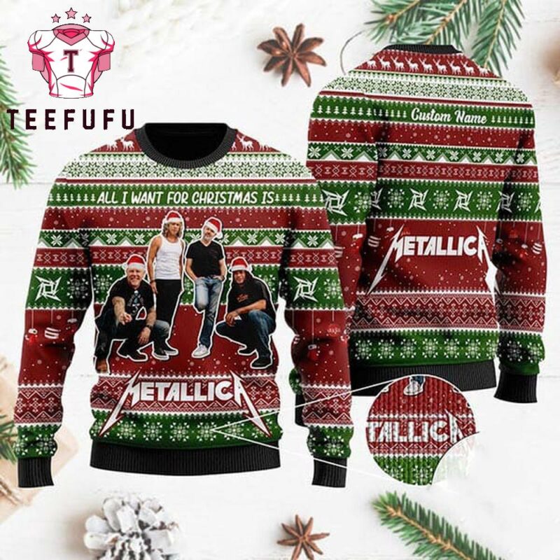 Metallica All I Want For Christmas Is Xmas 2025 Ugly Christmas Sweater
