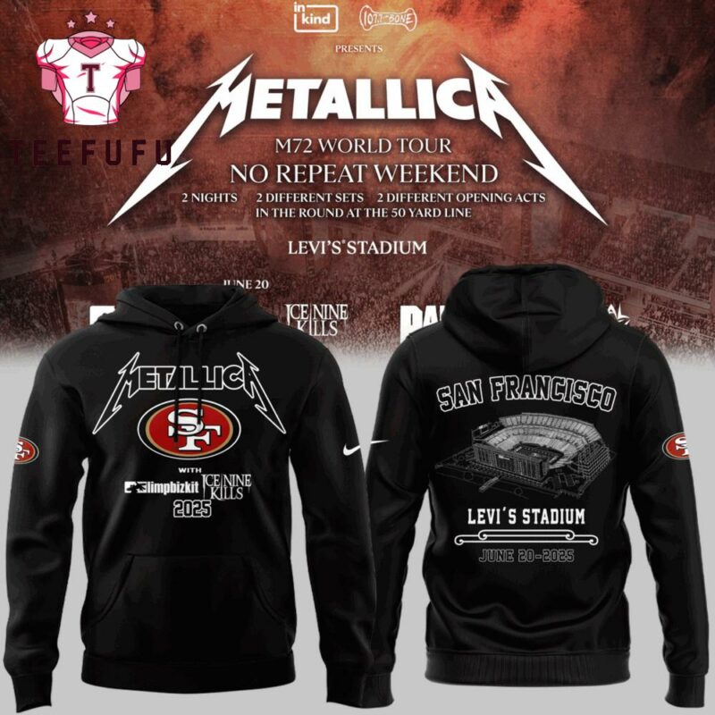 Metallica Exclusive Versio M72 World Tour x San Francisco 49ers Levi's Stadium 2025 3D Hoodie