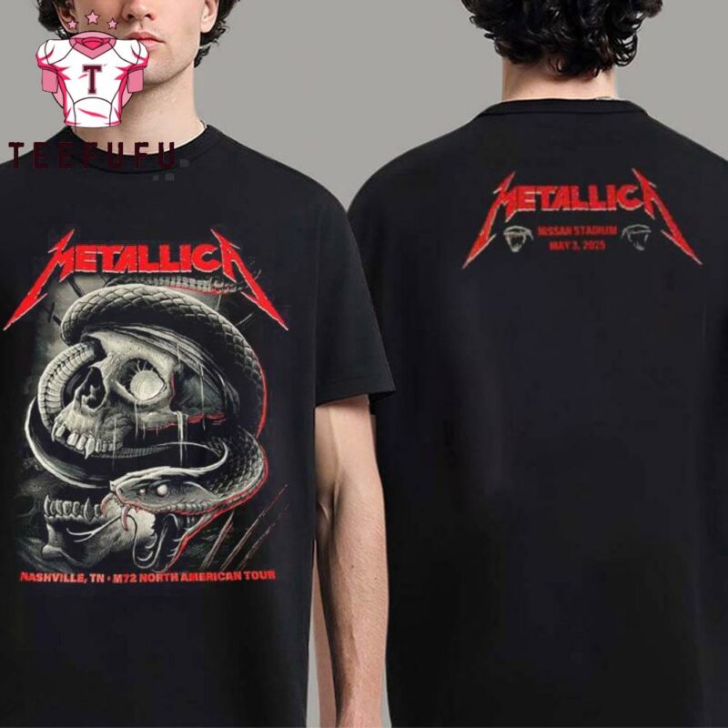 Metallica M72 Nashville 2025 Night 2 Venue Merch Tee At Nissan Stadium Nashville Tennessee T Shirt