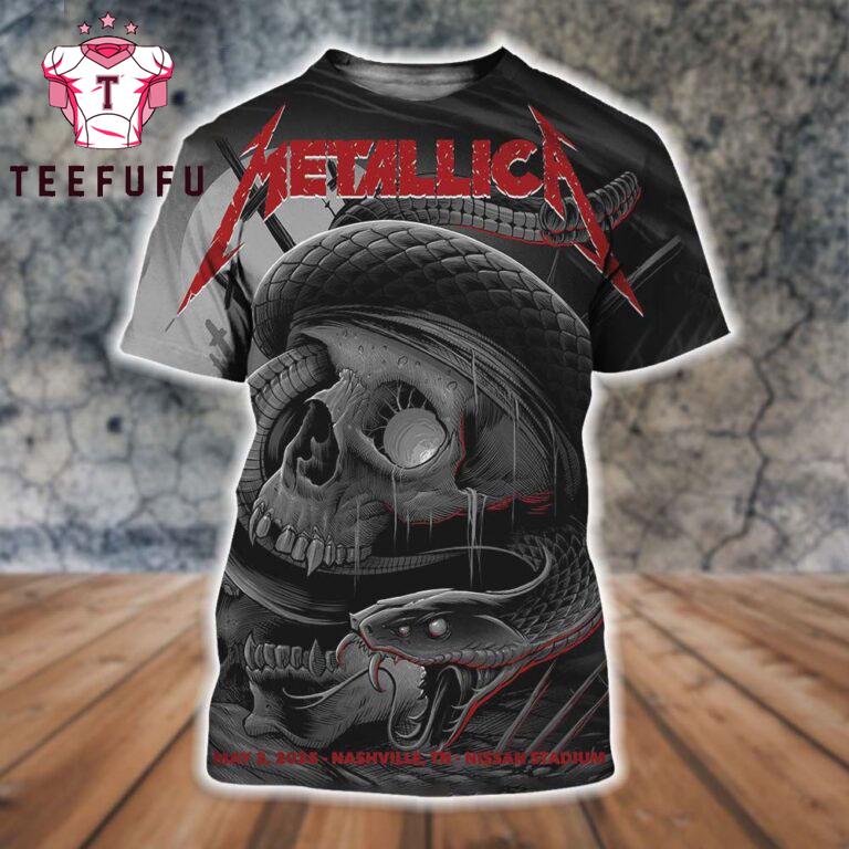 Metallica M72 Nashville Night 2 Event Poster For Nashville TN At Nissan Stadium On May 3rd M72 World Tour 2025 3D Shirt