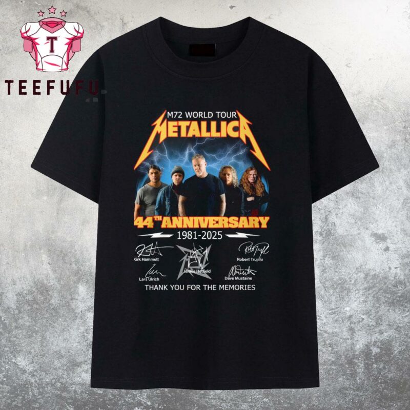 Metallica M72 Tour 44th Anniversary 1981-2025 T Shirt