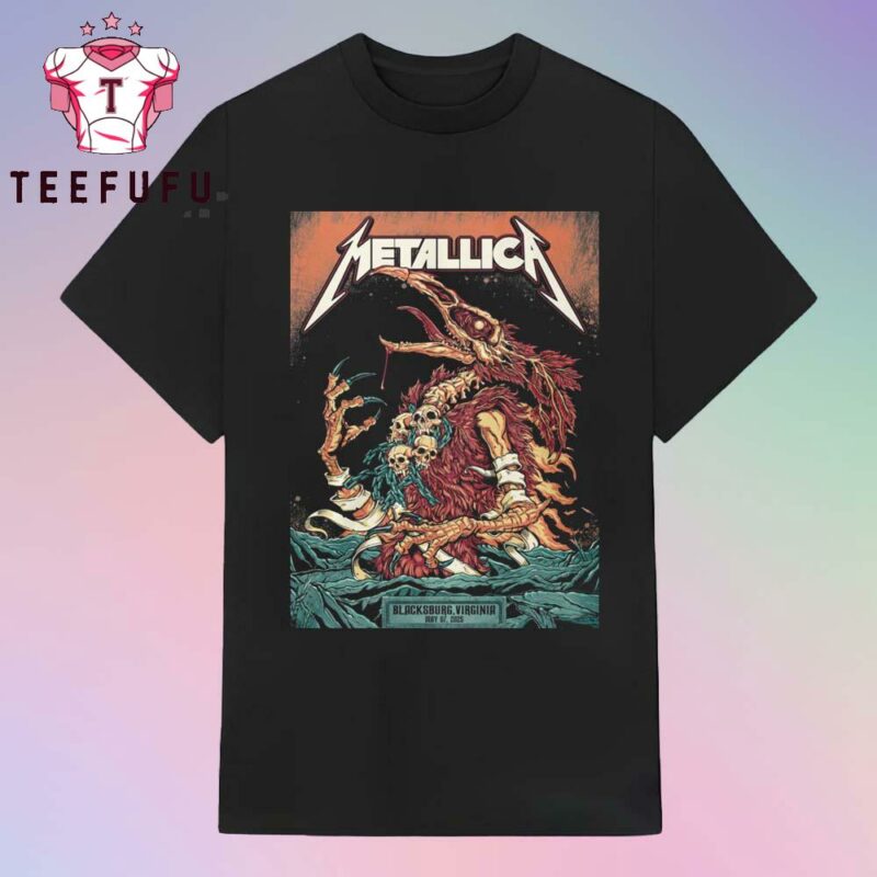 Metallica M72 World Tour 2025 Event At Kent Square 216 South Main Street In Blacksburg Virginia T Shirt