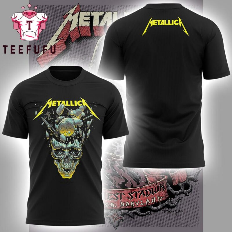 Metallica M72 World Tour 2025 Landover 3D Black Shirt1