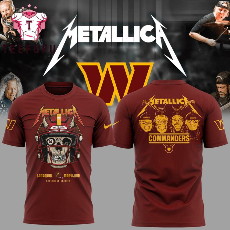 Metallica M72 World Tour 2025 Landover Maryland Red 3D Shirt1