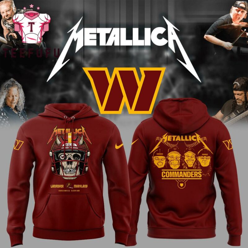 Metallica M72 World Tour 2025 Landover Maryland x Washington Commander 3D Hoodie1