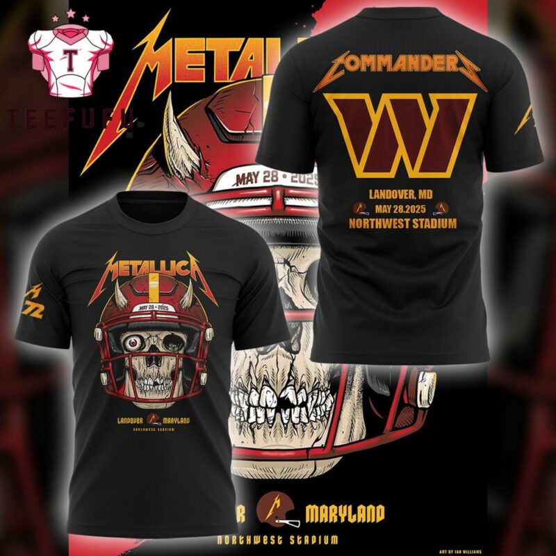 Metallica M72 World Tour 2025 Landover Maryland x Washington Commander 3D Shirt1