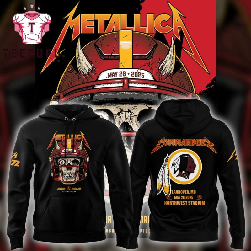 Metallica M72 World Tour 2025 Landover Maryland x Washington Redskins 3D Hoodie1