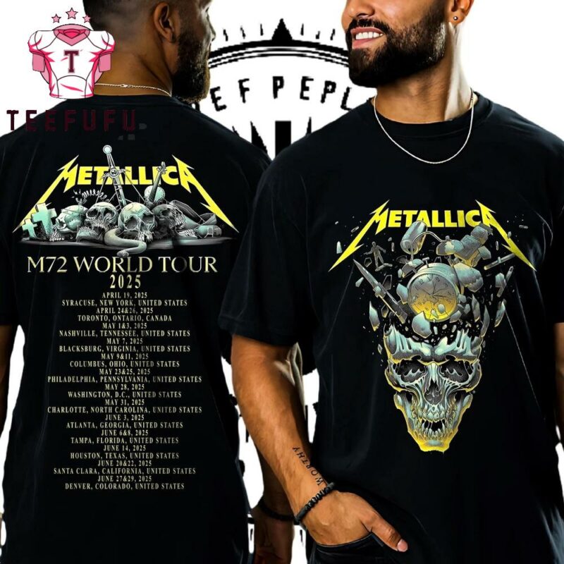 Metallica M72 World Tour 2025 Landover Scheduler T Shirt1