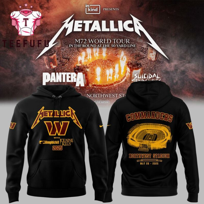 Metallica M72 World Tour 2025 No Repeat Weekend x Washington Commanders Limited Hoodie Shirt