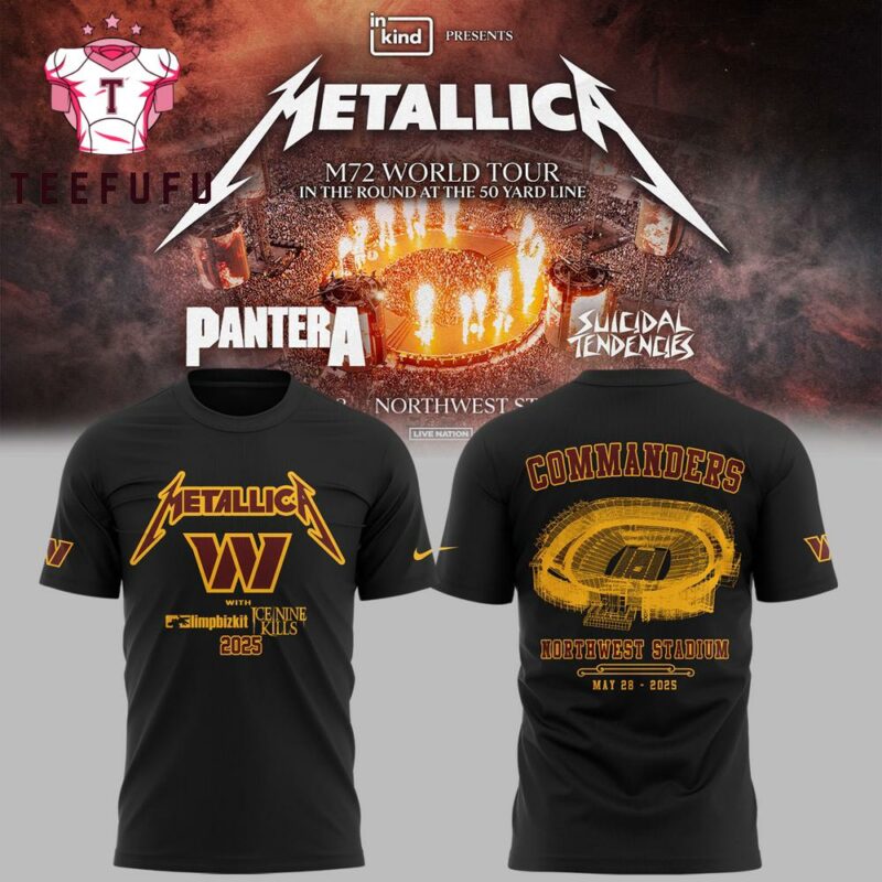 Metallica M72 World Tour 2025 No Repeat Weekend x Washington Commanders Limited Shirt