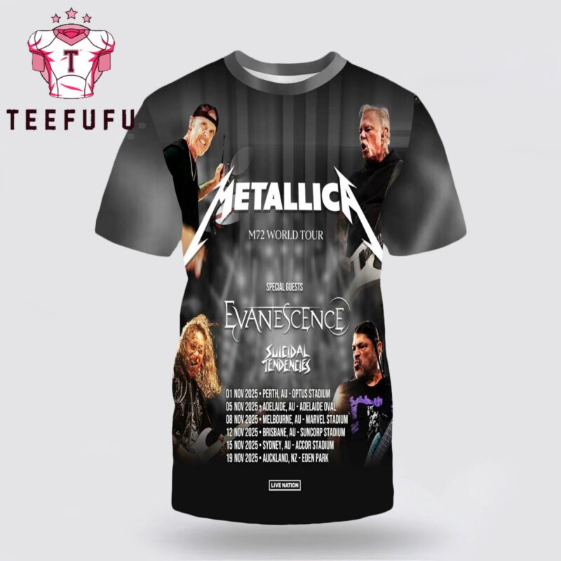 Metallica M72 World Tour 2025 North American 3D Shirt