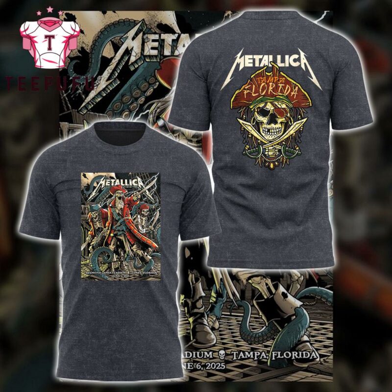 Metallica M72 World Tour 2025 Tampa Florida 3D Shirt
