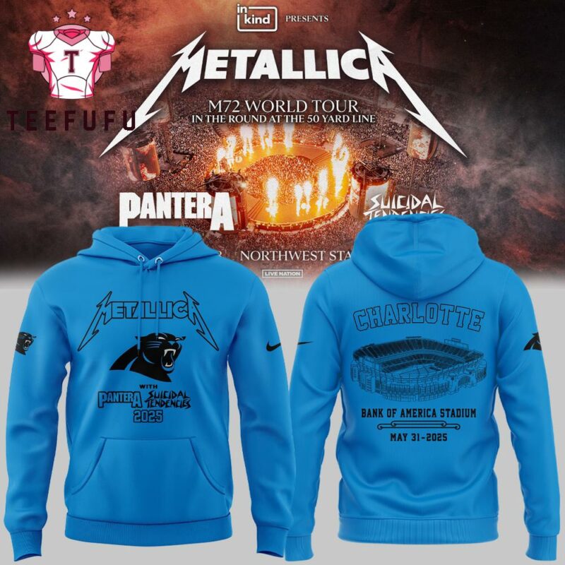 Metallica M72 World Tour 2025 x Carolina Panthers 3D Printed Hoodie