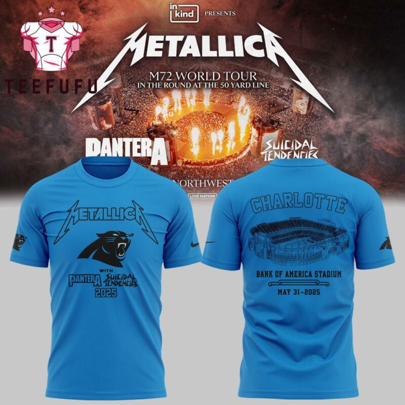 Metallica M72 World Tour 2025 x Carolina Panthers 3D Printed Shirt