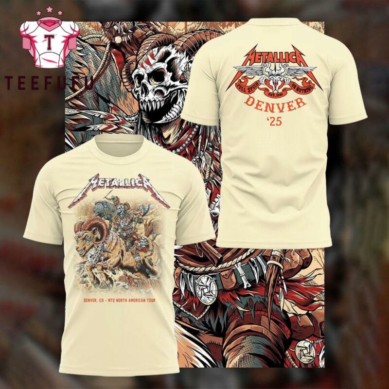 Metallica M72 World Tour Denver 2025 3D Printed Shirt