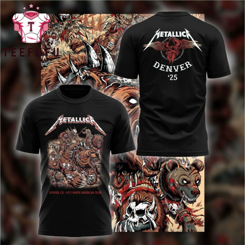 Metallica M72 World Tour Denver 2025 Black T Shirt