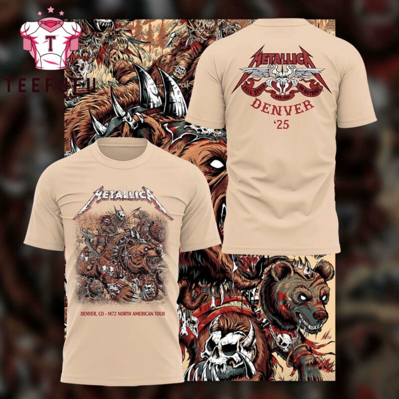 Metallica M72 World Tour Denver 2025 New T Shirt