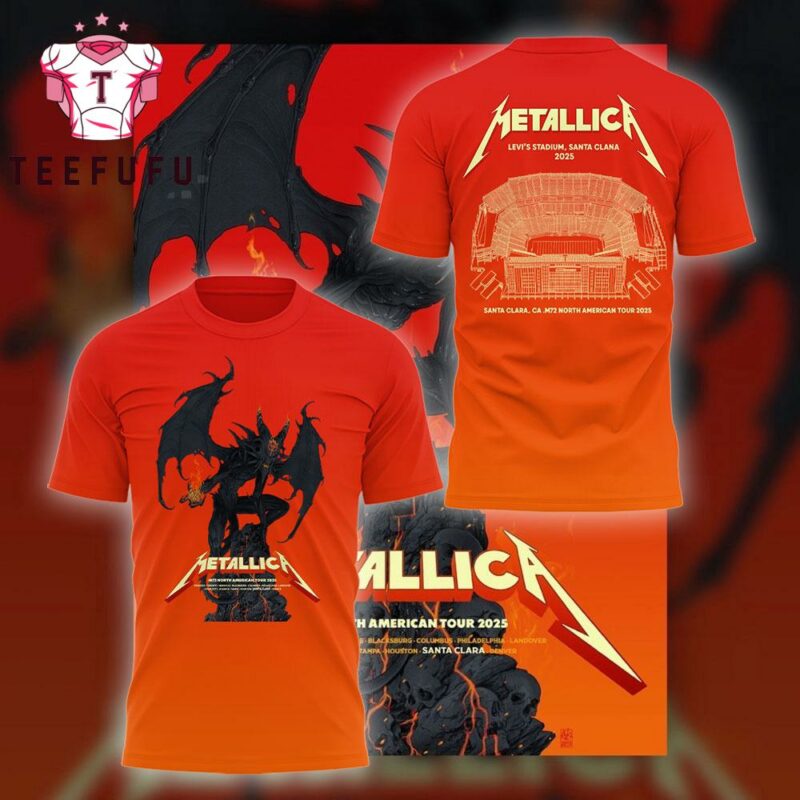 Metallica M72 World Tour Santa Clara 2025 3D ShirtMetallica M72 World Tour Santa Clara 2025 Limited Edition T Shirt